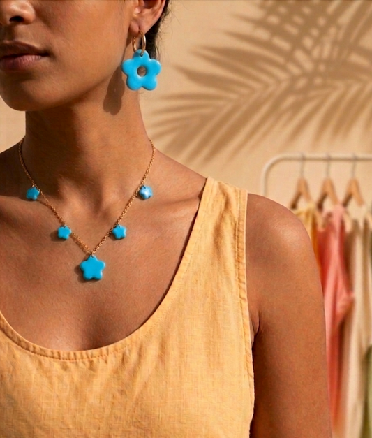 Parure Martine "Bleu ciel"