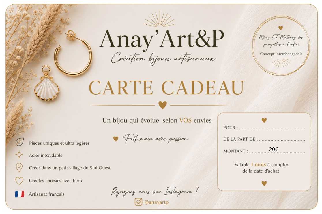 🌺 Carte cadeau Anay'Art&P 🌺
