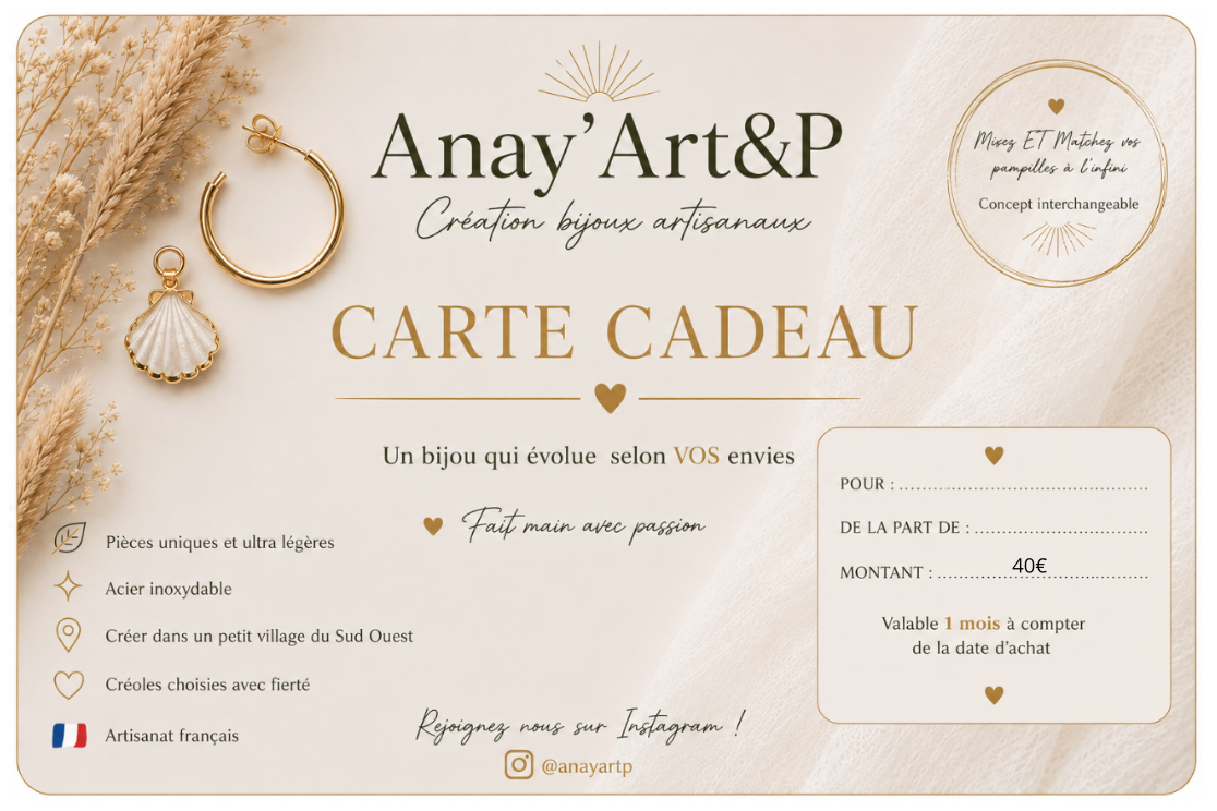 🌺 Carte cadeau Anay'Art&P 🌺