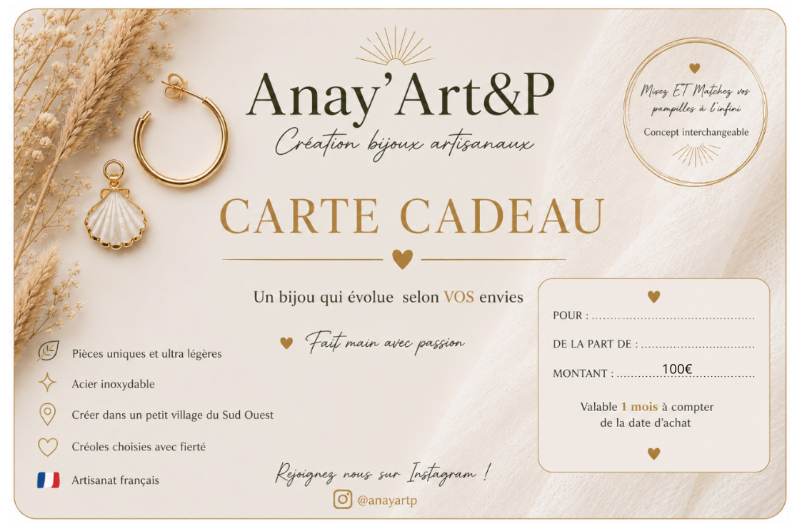 🌺 Carte cadeau Anay'Art&P 🌺